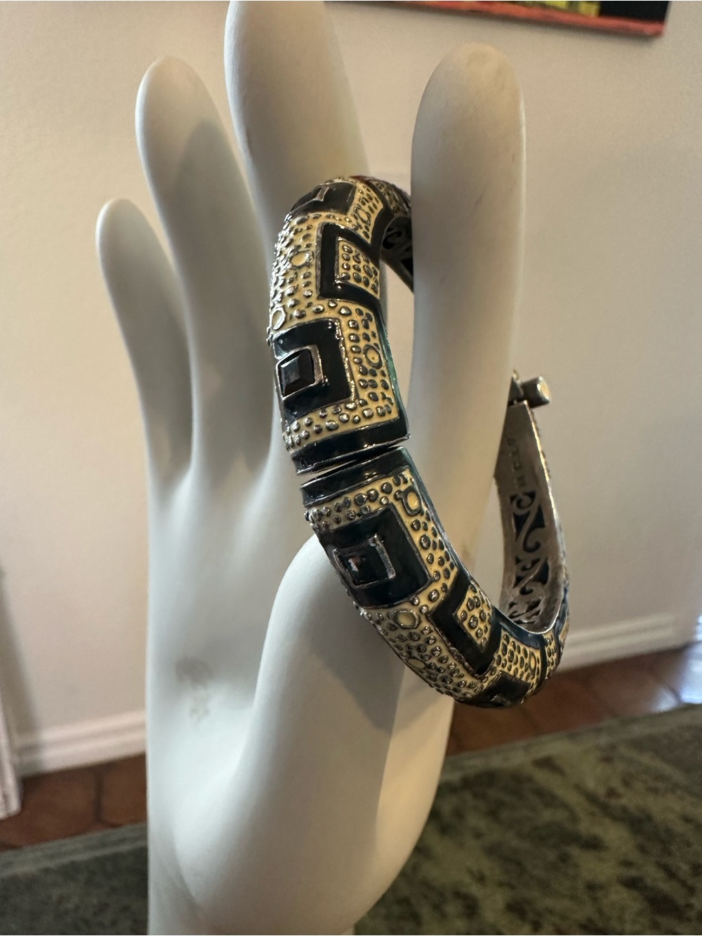 Matthew Campbell Lorenza MCL 925 silver enamel chocolate sapphire bracelet